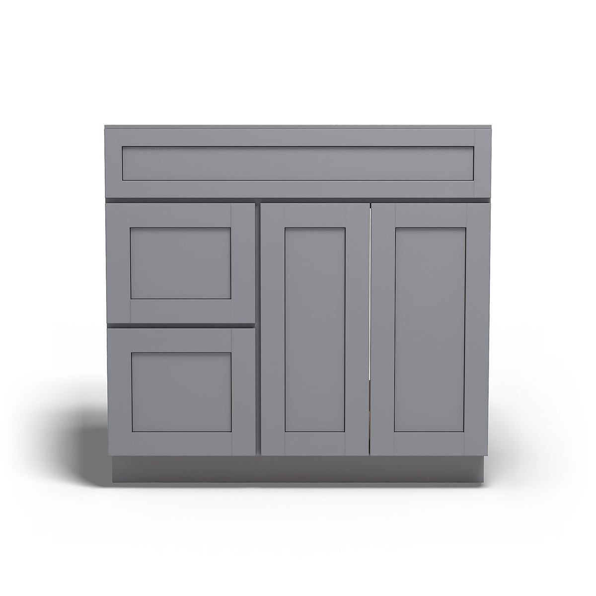 Special Order - 36" x 21" Left Drawers Vanity Base Pacific Gray - V3621D-L Bathroom GHI Pacific Gray Special Order SPPGS Vanity Bases