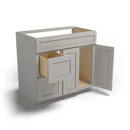 Special Order - 36" x 21" Vanity Base Left Drawers Stone Harbor Gray - V3621D-L Bathroom GHI Special Order SPSHG Stone Harbor Gray Vanity Bases