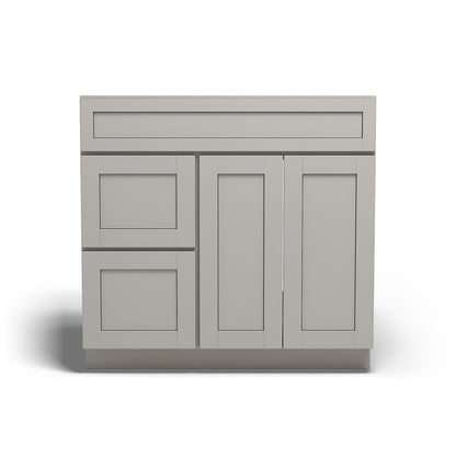 Special Order - 36" x 21" Vanity Base Left Drawers Stone Harbor Gray - V3621D-L Bathroom GHI Special Order SPSHG Stone Harbor Gray Vanity Bases