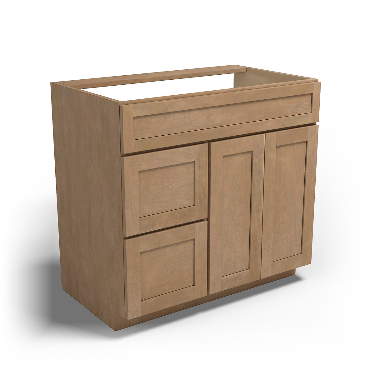 Special Order - 36" x 21" Left Drawers Vanity Base Sonona Sand - V3621D-L Base Cabinets Bathroom GHI Sonona Sand Special Order SPSNS Vanity Bases