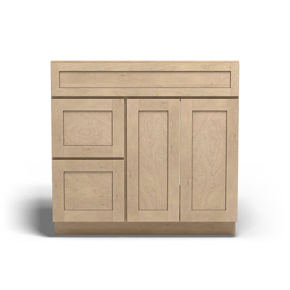 Special Order - 36" x 21" Left Drawers Vanity Base Sonona Wheat - V3621D-L Base Cabinets Bathroom GHI Sonona Wheat Special Order SPSNW Vanity Bases