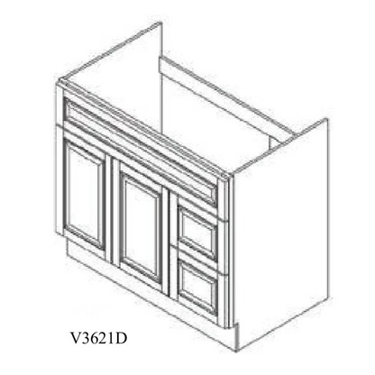 Special Order - 36" x 21" Vanity Base with Right Drawers Coastal Gray - V3621D-R Bathroom Coastal Gray GHI SPCSG Special Order Vanity Bases