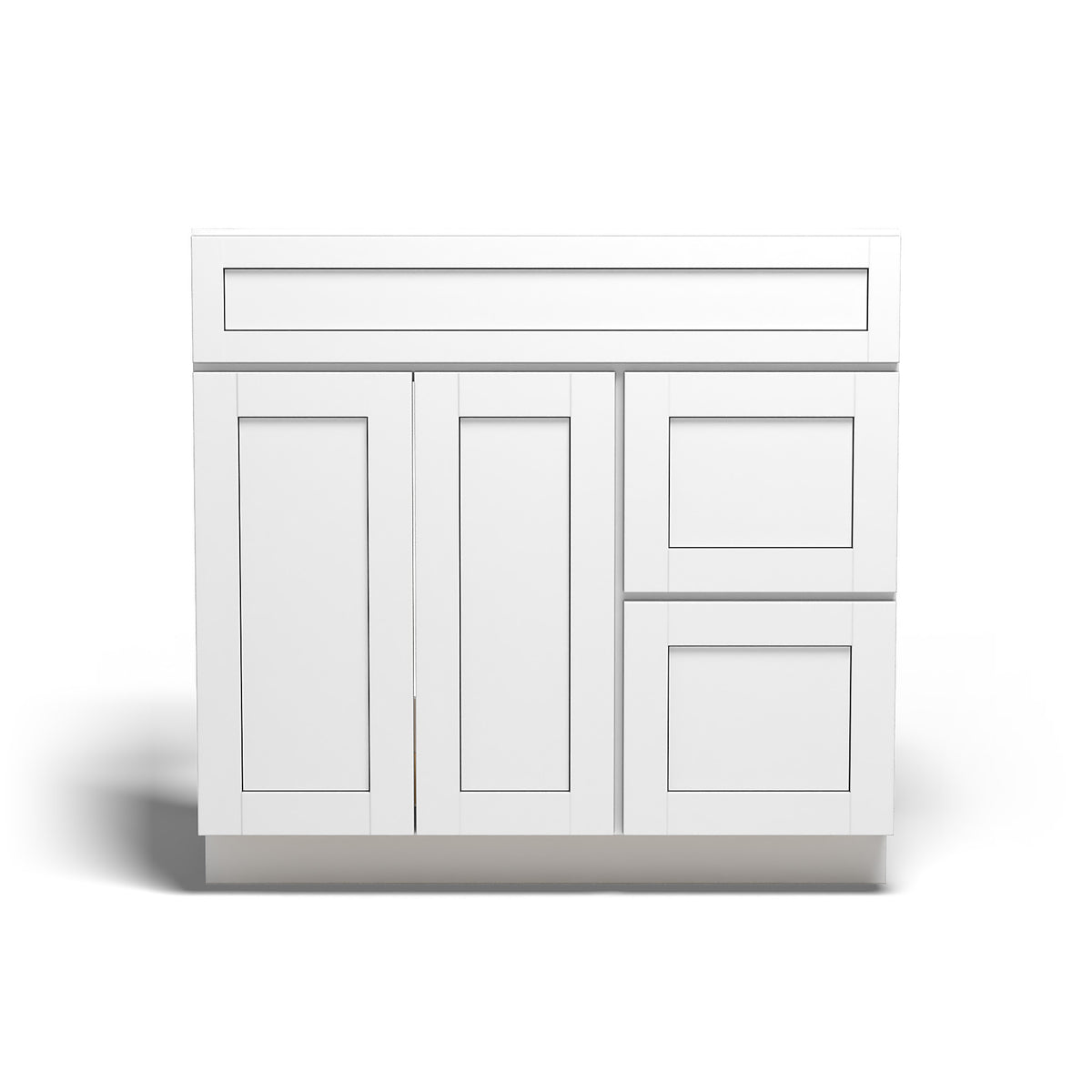 Special Order - 36" x 21" Vanity Base with Right Drawers Arcadia White - V3621D-R Arcadia White Bathroom GHI SPACW Special Order Vanity Bases