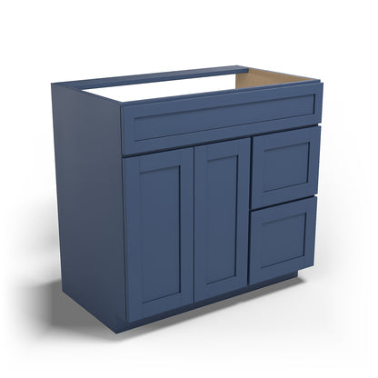 Special Order - 36" x 21" Vanity Base with Right Drawers Concord Blue - V3621D-R Base Cabinets Bathroom Concord Blue GHI SPCCB Special Order Vanity Bases