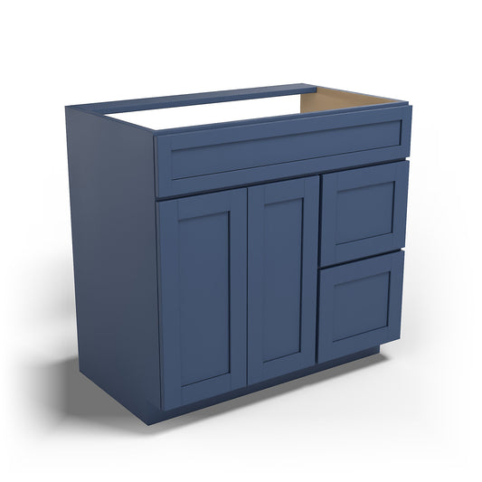 Special Order - 36" x 21" Vanity Base with Right Drawers Concord Blue - V3621D-R Base Cabinets Bathroom Concord Blue GHI SPCCB Special Order Vanity Bases