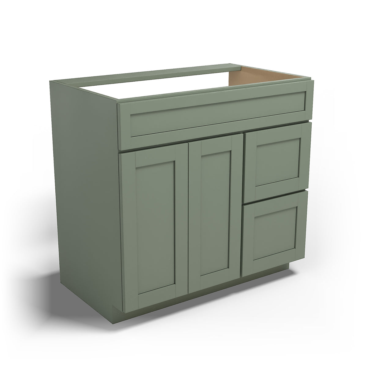 Special Order - 36" x 21" Vanity Base with Right Drawers Forest Green - V3621D-R