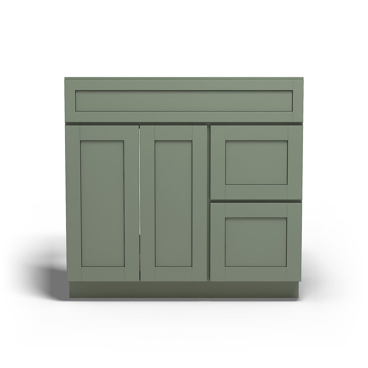 Special Order - 36" x 21" Vanity Base with Right Drawers Forest Green - V3621D-R