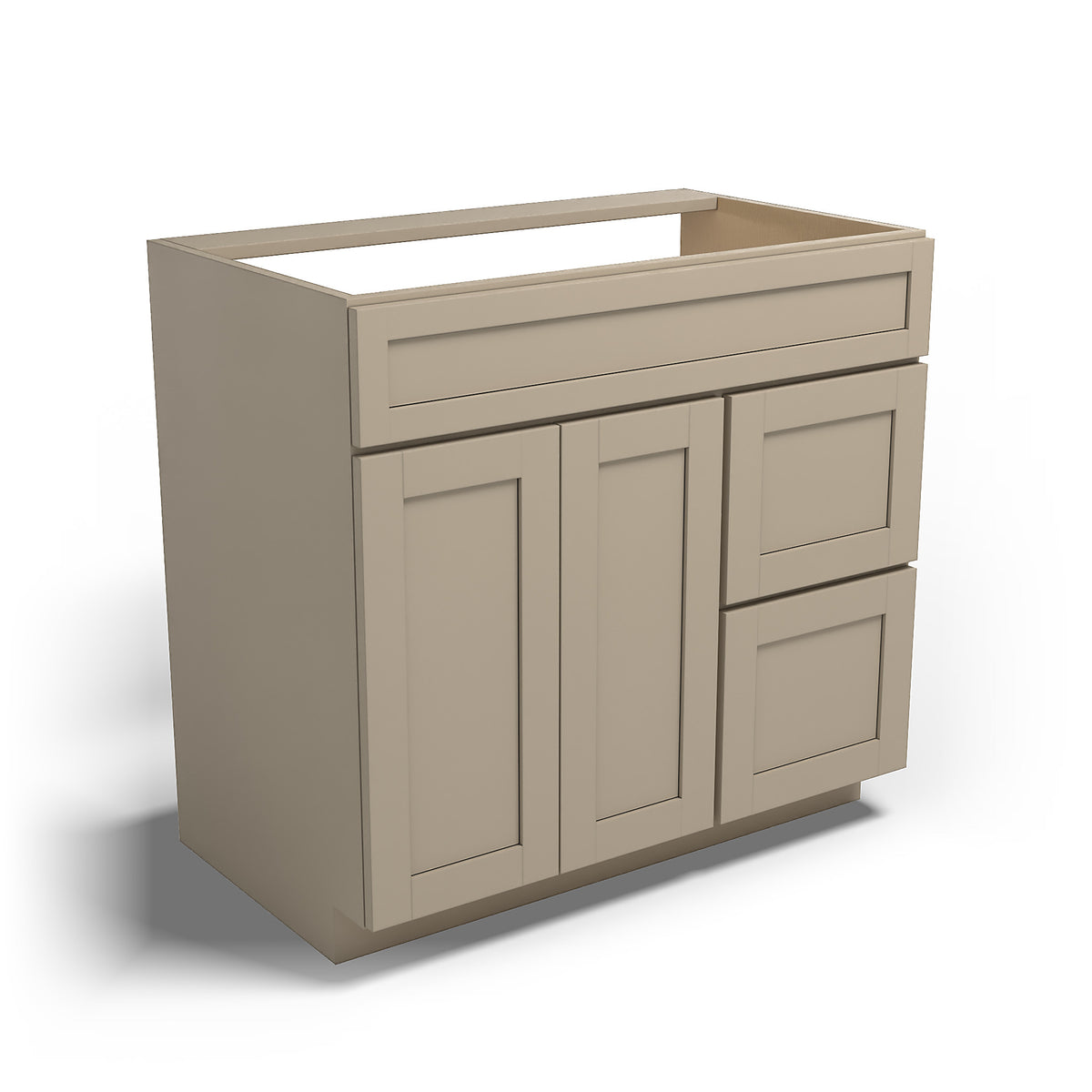 Special Order - 36" x 21" Right Drawers Vanity Base Mojave Shaker - V3621D-R Bathroom GHI Mojave Shaker Special Order SPMJS Vanity Bases