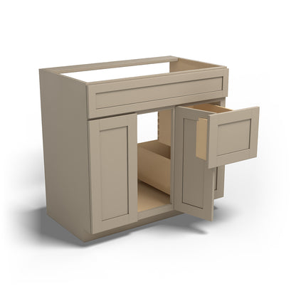 Special Order - 36" x 21" Right Drawers Vanity Base Mojave Shaker - V3621D-R Bathroom GHI Mojave Shaker Special Order SPMJS Vanity Bases