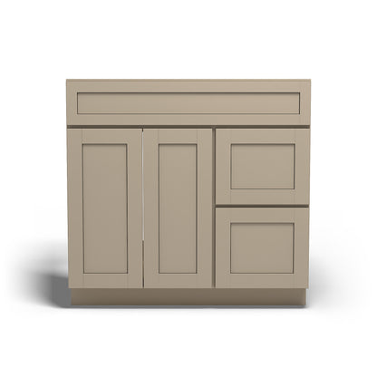 Special Order - 36" x 21" Right Drawers Vanity Base Mojave Shaker - V3621D-R Bathroom GHI Mojave Shaker Special Order SPMJS Vanity Bases