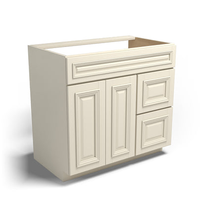Special Order - 36" x 21" Vanity Base with Right Drawers Nantucket Linen - V3621D-R Bathroom GHI Nantucket Linen Special Order SPNTL Vanity Bases