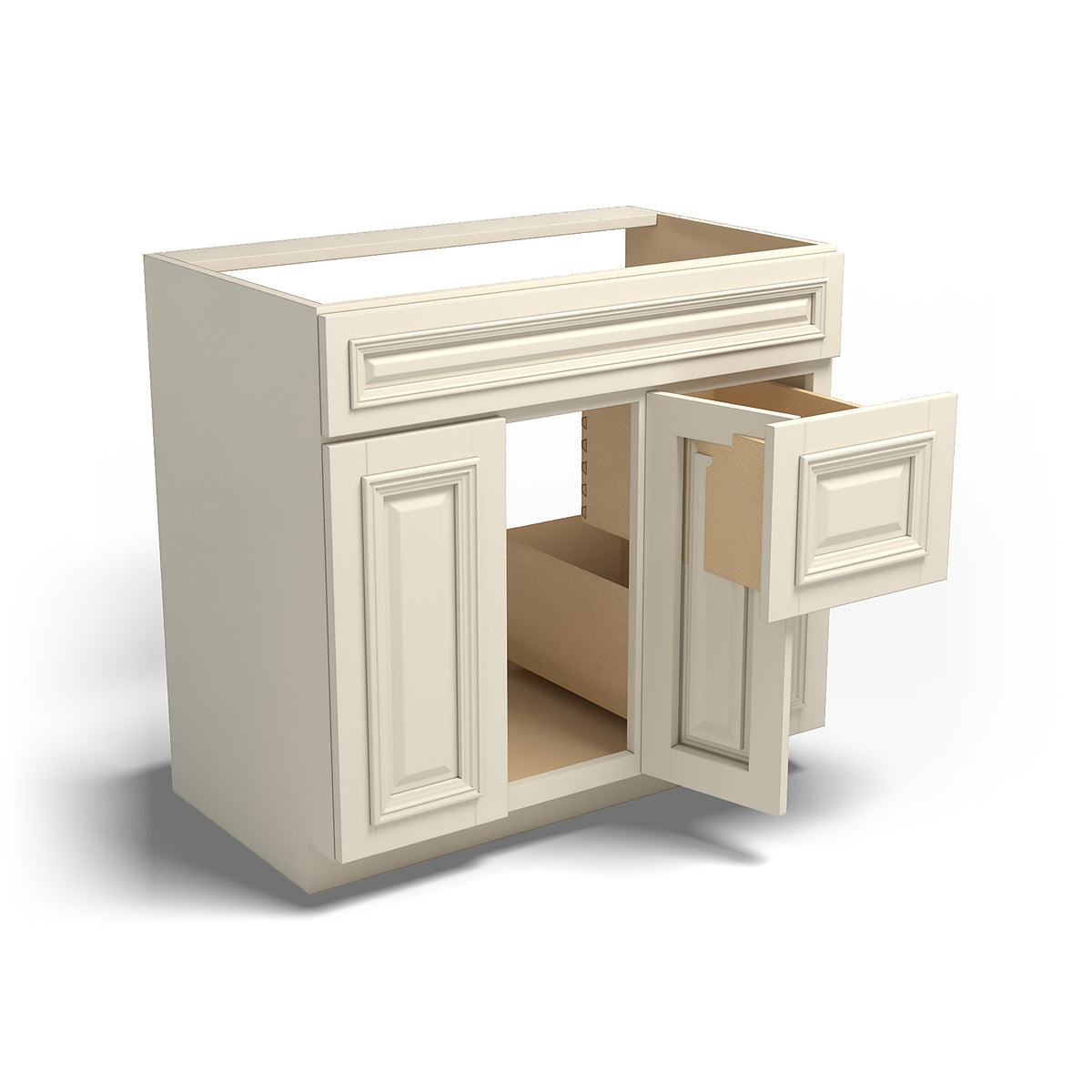 Special Order - 36" x 21" Vanity Base with Right Drawers Nantucket Linen - V3621D-R Bathroom GHI Nantucket Linen Special Order SPNTL Vanity Bases