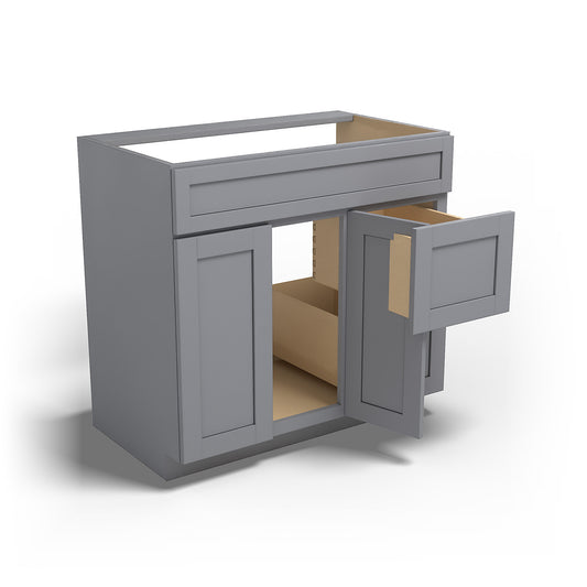 Special Order - 36" x 21" Right Drawers Vanity Base Pacific Gray - V3621D-R Bathroom GHI Pacific Gray Special Order SPPGS Vanity Bases