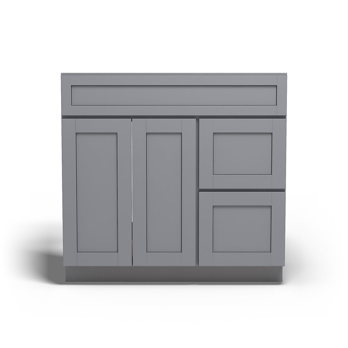 Special Order - 36" x 21" Right Drawers Vanity Base Pacific Gray - V3621D-R Bathroom GHI Pacific Gray Special Order SPPGS Vanity Bases