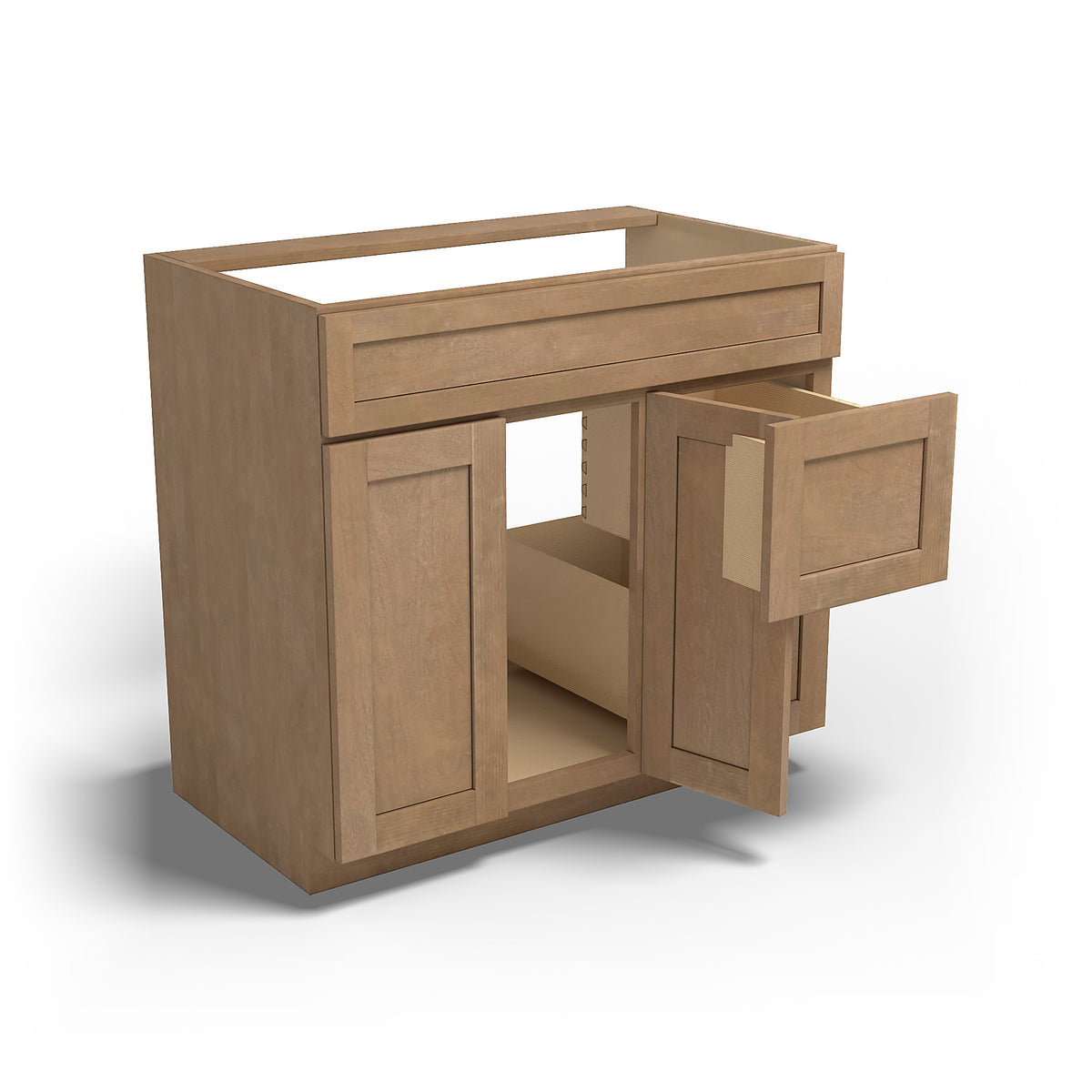 Special Order - 36" x 21" Right Drawers Vanity Base Sonona Sand - V3621D-R Base Cabinets Bathroom GHI Sonona Sand Special Order SPSNS Vanity Bases