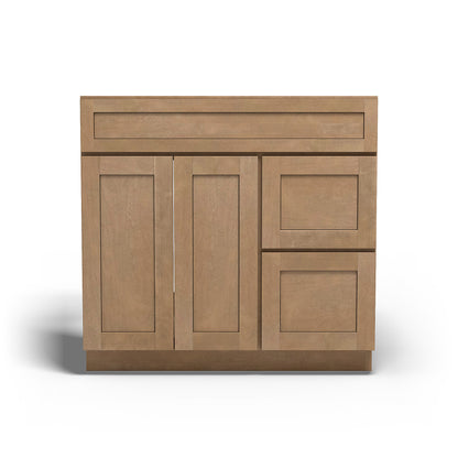 Special Order - 36" x 21" Right Drawers Vanity Base Sonona Sand - V3621D-R Base Cabinets Bathroom GHI Sonona Sand Special Order SPSNS Vanity Bases