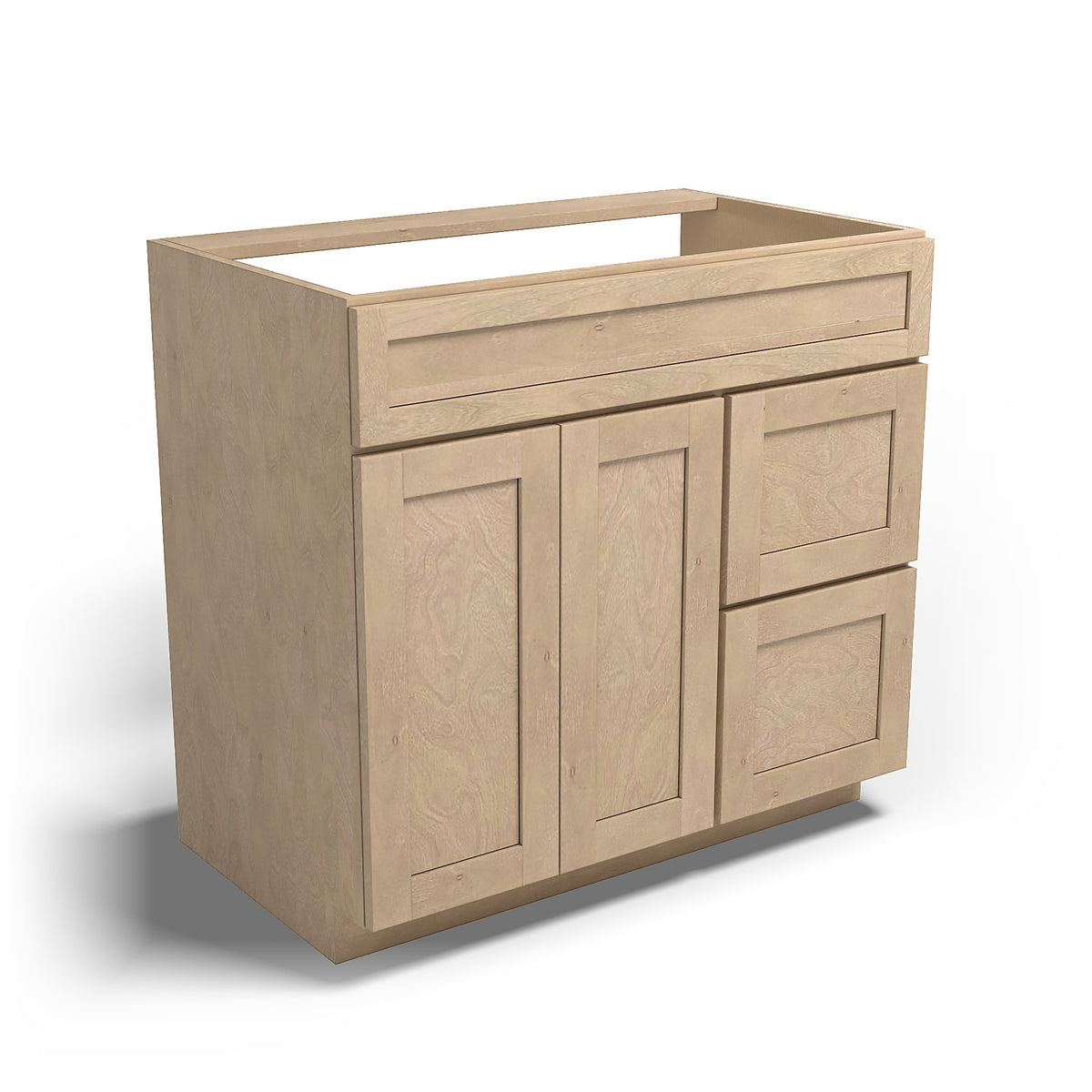Special Order - 36" x 21" Right Drawers Vanity Base Sonona Wheat - V3621D-R Base Cabinets Bathroom GHI Sonona Wheat Special Order SPSNW Vanity Bases