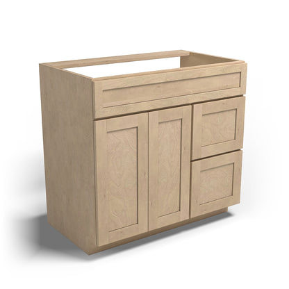 Special Order - 36" x 21" Right Drawers Vanity Base Sonona Wheat - V3621D-R Base Cabinets Bathroom GHI Sonona Wheat Special Order SPSNW Vanity Bases