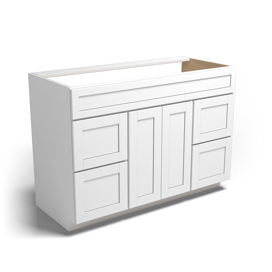 Special Order - 48" x 21" Vanity with Drawers Arcadia White Shaker - V4821D Arcadia White Base Cabinets Bathroom GHI SPACW Special Order Vanity Bases