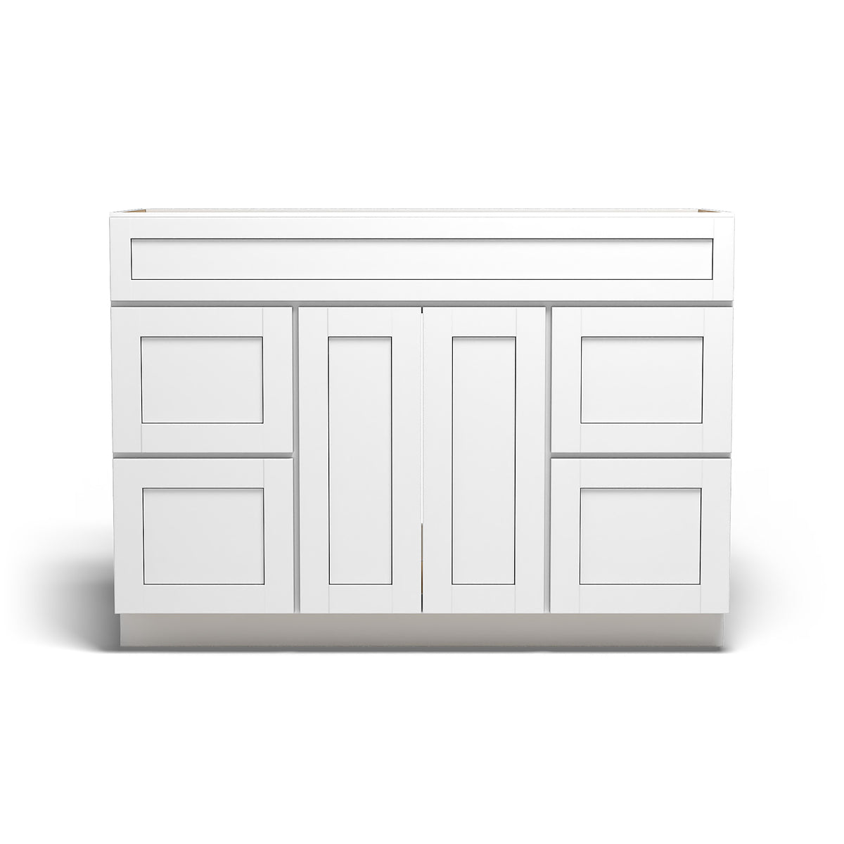 Special Order - 48" x 21" Vanity with Drawers Arcadia White Shaker - V4821D Arcadia White Base Cabinets Bathroom GHI SPACW Special Order Vanity Bases