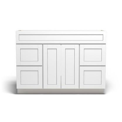 Special Order - 48" x 21" Vanity with Drawers Arcadia White Shaker - V4821D Arcadia White Base Cabinets Bathroom GHI SPACW Special Order Vanity Bases