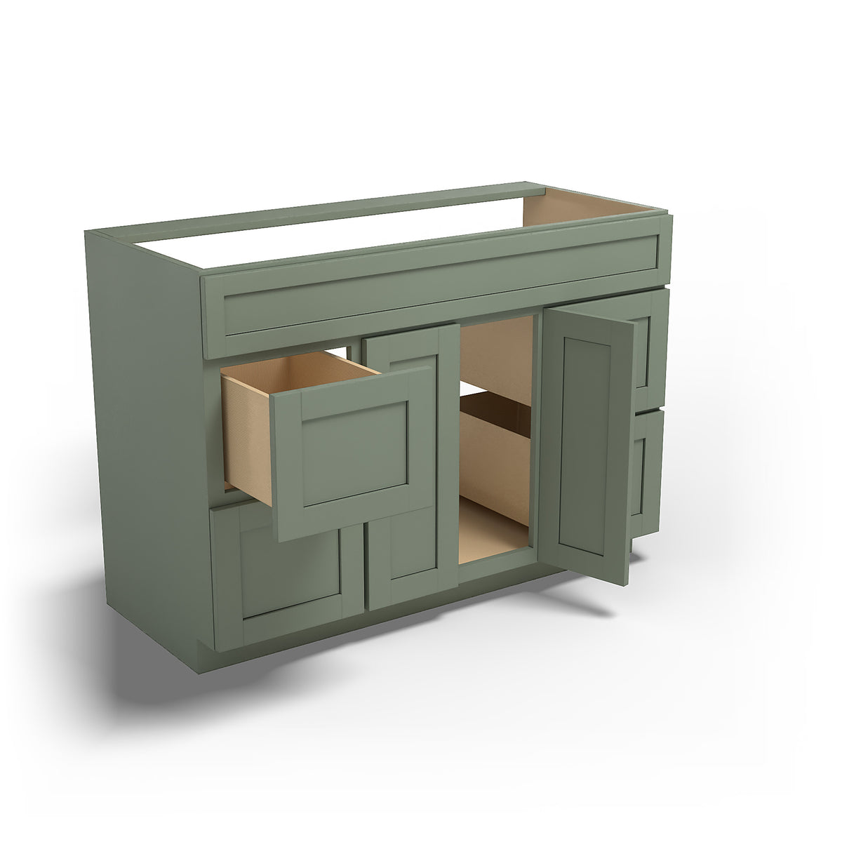 Special Order - 48" x 21" Vanity with Drawers Forest Green - V4821D