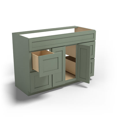 Special Order - 48" x 21" Vanity with Drawers Forest Green - V4821D