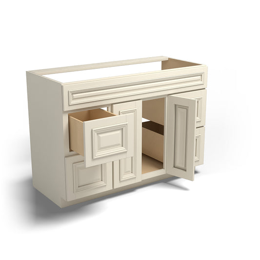Special Order - 48" x 21" Vanity with Drawers Nantucket Linen - V4821D Base Cabinets Bathroom GHI Nantucket Linen Special Order SPNTL Vanity Bases