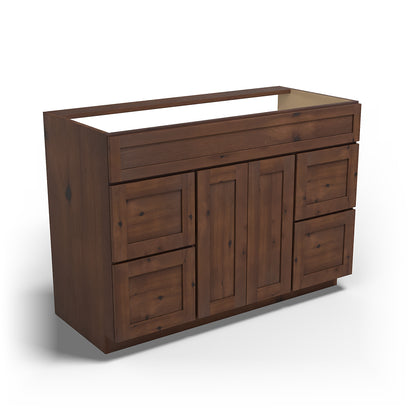 Special Order - 48" x 21" Vanity Base Rustic Walnut - V4821D Base Cabinets Bathroom GHI Rustic Walnut Special Order SPRWS Vanity Bases