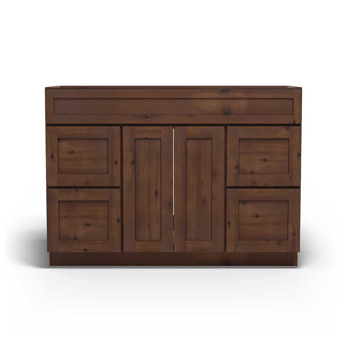 Special Order - 48" x 21" Vanity Base Rustic Walnut - V4821D Base Cabinets Bathroom GHI Rustic Walnut Special Order SPRWS Vanity Bases