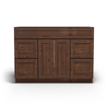 Special Order - 48" x 21" Vanity Base Rustic Walnut - V4821D Base Cabinets Bathroom GHI Rustic Walnut Special Order SPRWS Vanity Bases