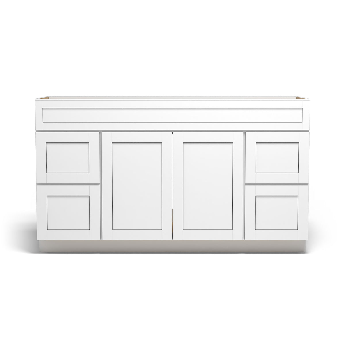 Special Order - 60" x 21" Vanity with Drawers Arcadia White Shaker - V6021D Arcadia White Base Cabinets Bathroom GHI SPACW Special Order Vanity Bases