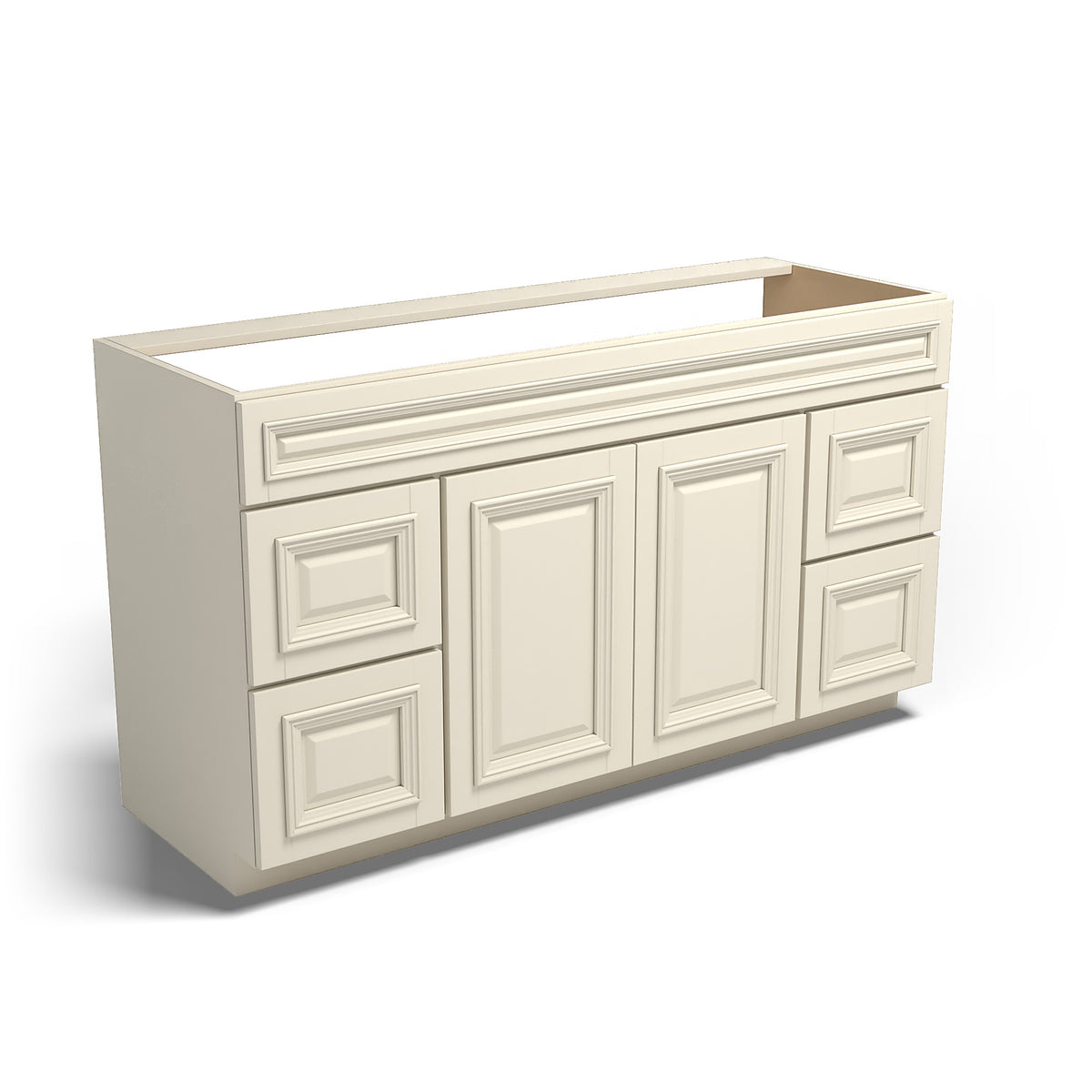 Special Order - 60" x 21" Vanity with Drawers Nantucket Linen - V6021D Base Cabinets Bathroom GHI Nantucket Linen Special Order SPNTL Vanity Bases