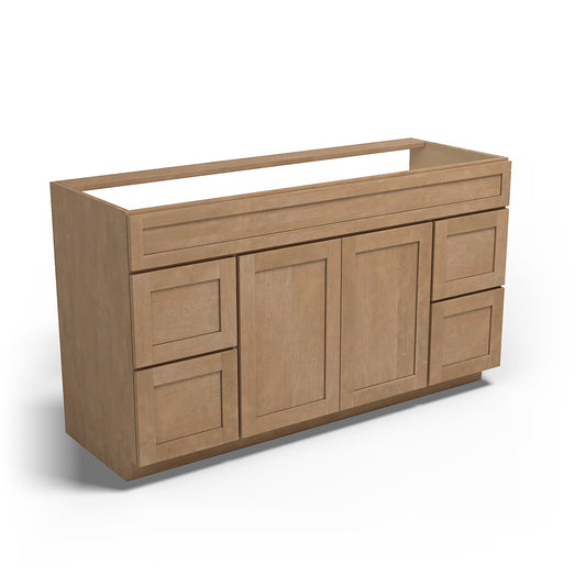 Special Order - 60" x 21" Vanity Base Sonona Sand - V6021D Base Cabinets Bathroom GHI Sonona Sand Special Order SPSNS Vanity Bases
