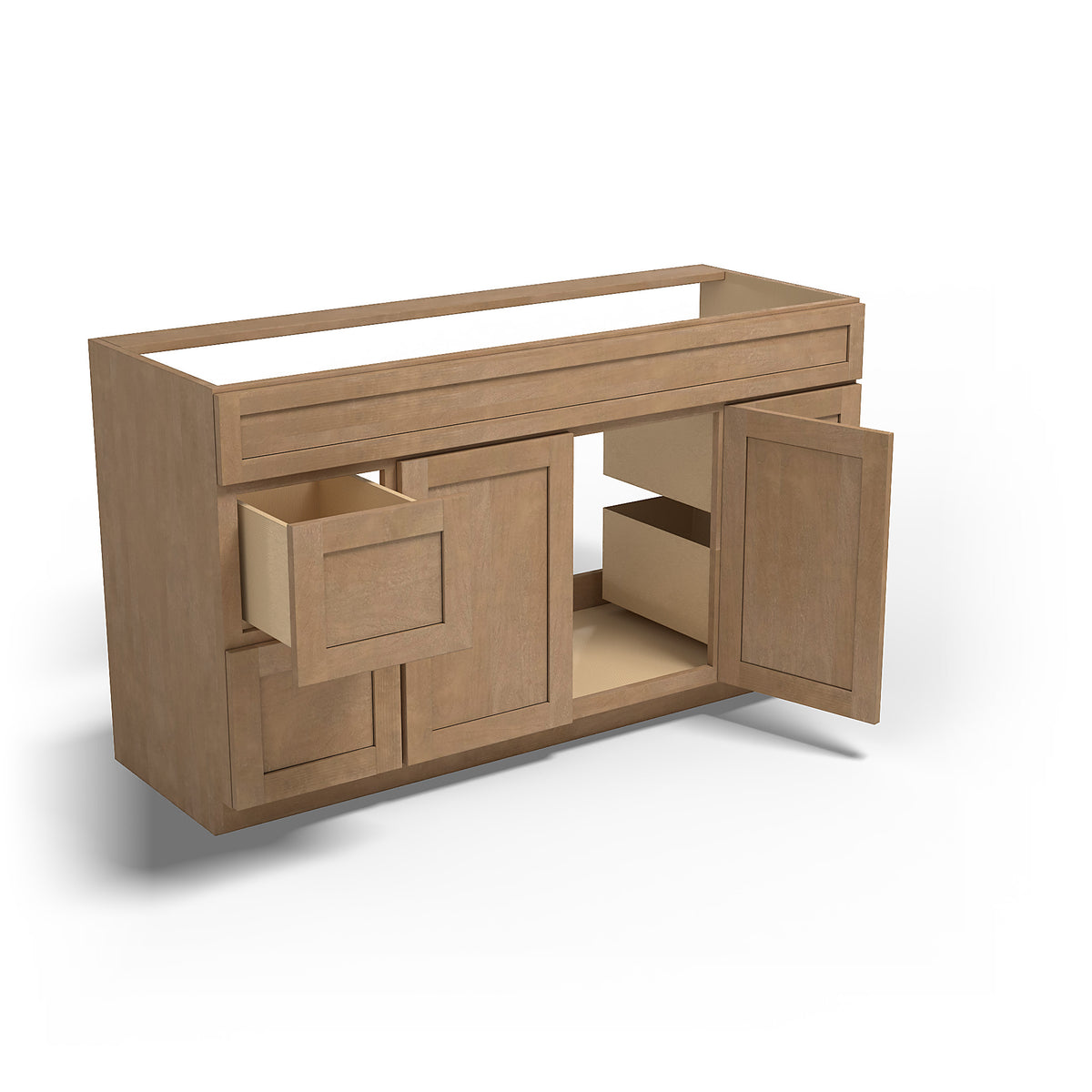 Special Order - 60" x 21" Vanity Base Sonona Sand - V6021D Base Cabinets Bathroom GHI Sonona Sand Special Order SPSNS Vanity Bases