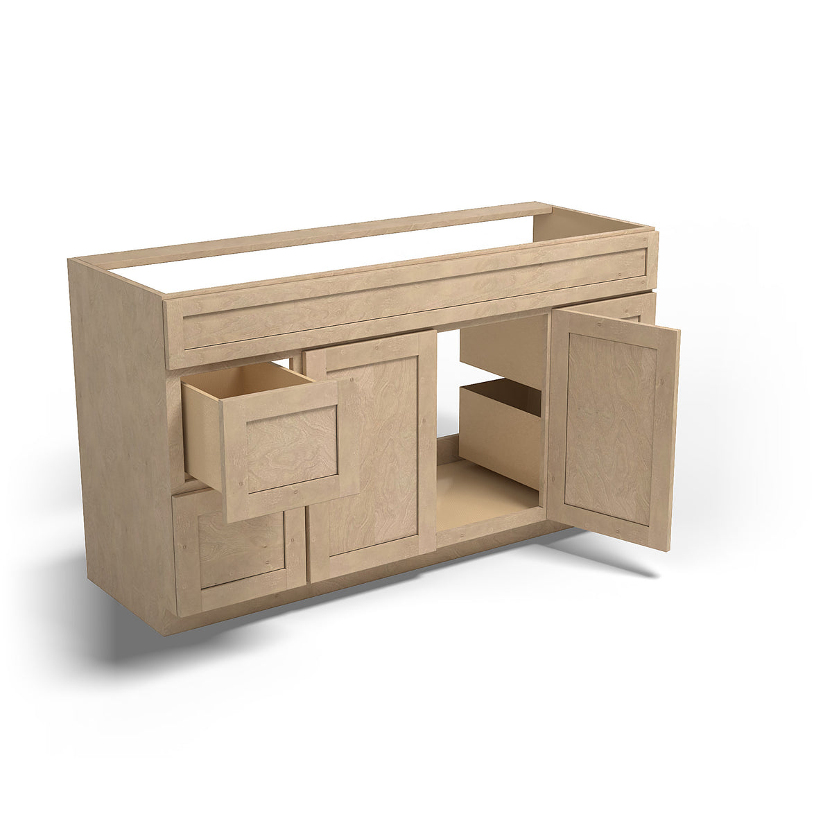 Special Order - 60" x 21" Vanity Base Sonona Wheat - V6021D Base Cabinets Bathroom GHI Sonona Wheat Special Order SPSNW Vanity Bases