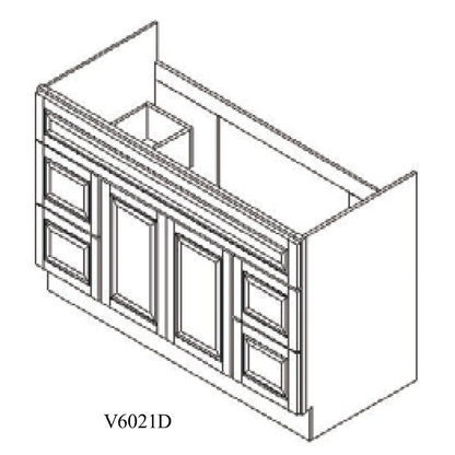 Special Order - 60" x 21" Vanity with Drawers Concord Blue - V6021D Bathroom Concord Blue GHI SPCCB Special Order Vanity Bases