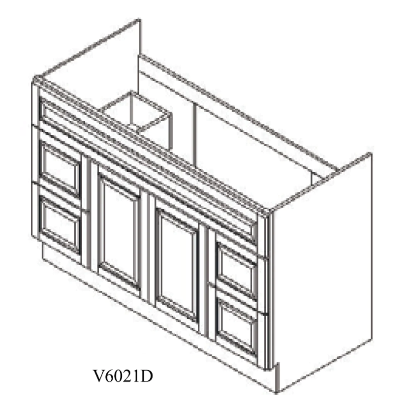 Special Order - 48" x 21" Vanity Base Frontier Shaker - V4821D Bathroom Frontier Shaker GHI Special Order SPFTS Vanity Bases