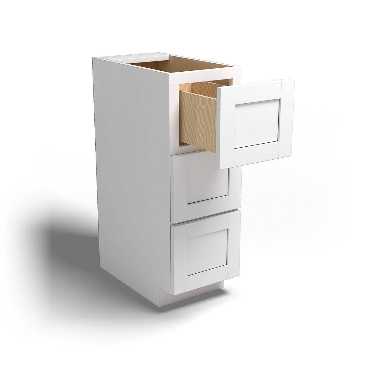 Special Order - 12" x 21" Vanity Drawer Base Arcadia White Shaker - VDB1221 Arcadia White Base Cabinets Bathroom GHI SPACW Special Order Vanity Bases