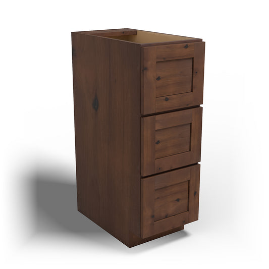 Special Order - 12" x 21" Vanity Drawer Base Rustic Walnut - VDB1221 Base Cabinets Bathroom GHI Rustic Walnut Special Order SPRWS Vanity Bases