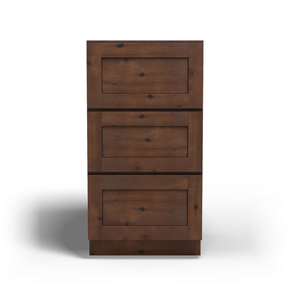 Special Order - 18" x 21" Vanity Drawer Base Rustic Walnut - VDB1821