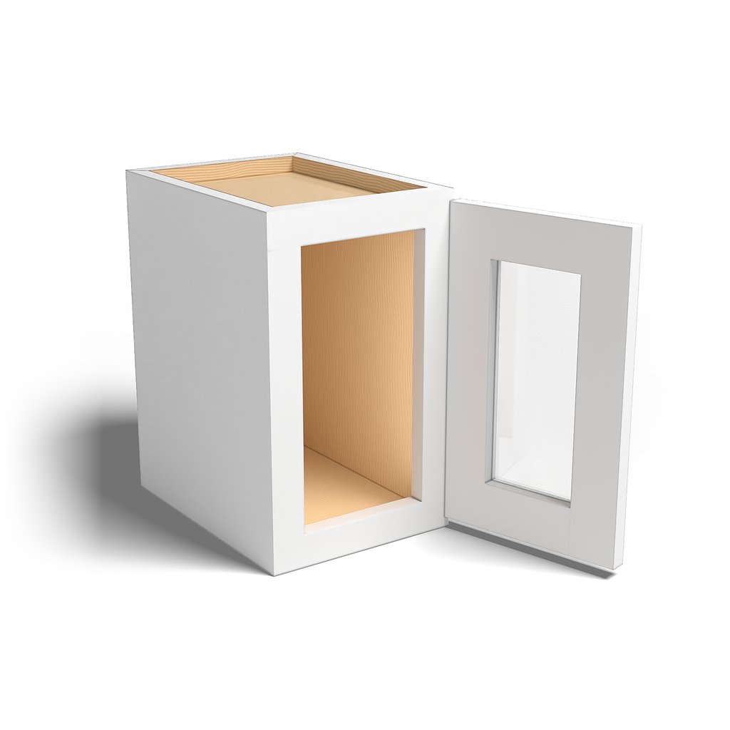 Special Order - 09" x 15" Wall Cabinet with Acrylic Mullion Door Arcadia White Shaker - W0915GMD