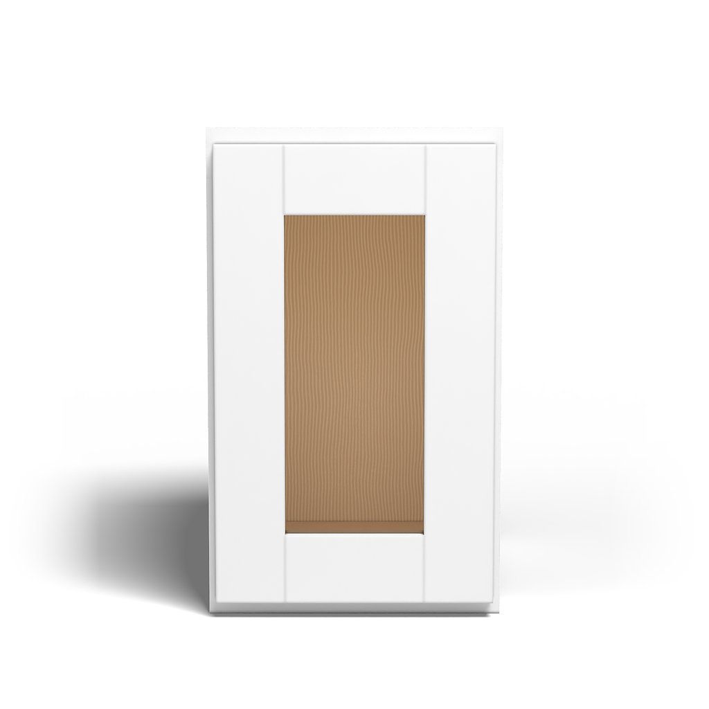 Special Order - 09" x 15" Wall Cabinet with Acrylic Mullion Door Arcadia White Shaker - W0915GMD