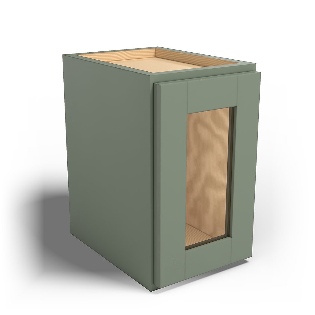 Special Order - 09" x 15" Wall Cabinet with Acrylic Mullion Door Forest Green - W0915GMD