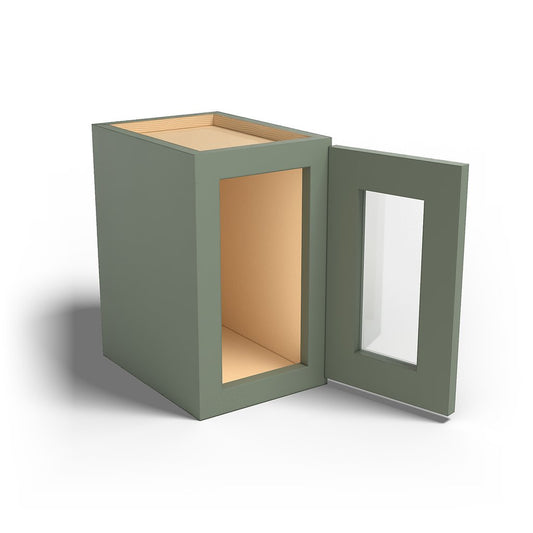 Special Order - 9" x 15" Wall Cabinet with Acrylic Mullion Door Forest Green - W0915GMD Forest Green GHI published-all-channels Special Order SPFRG Upper Wall Cabinets Wall Cabinets