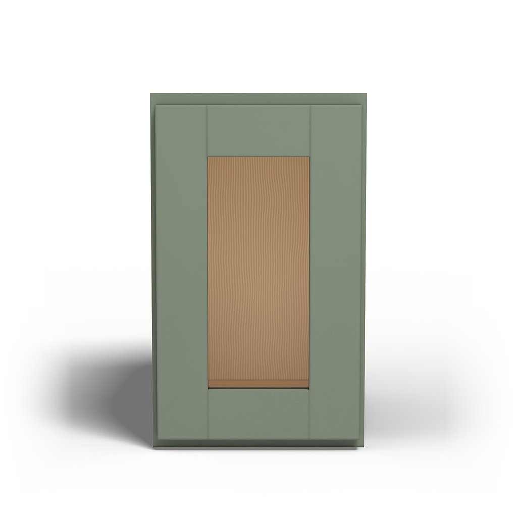 Special Order - 09" x 15" Wall Cabinet with Acrylic Mullion Door Forest Green - W0915GMD