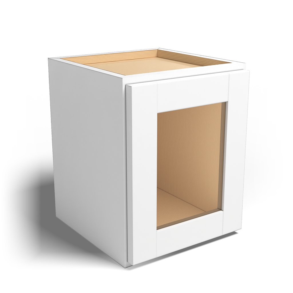 Special Order - 12" x 15" Wall Cabinet with Acrylic Mullion Door Arcadia White Shaker - W1215GMD