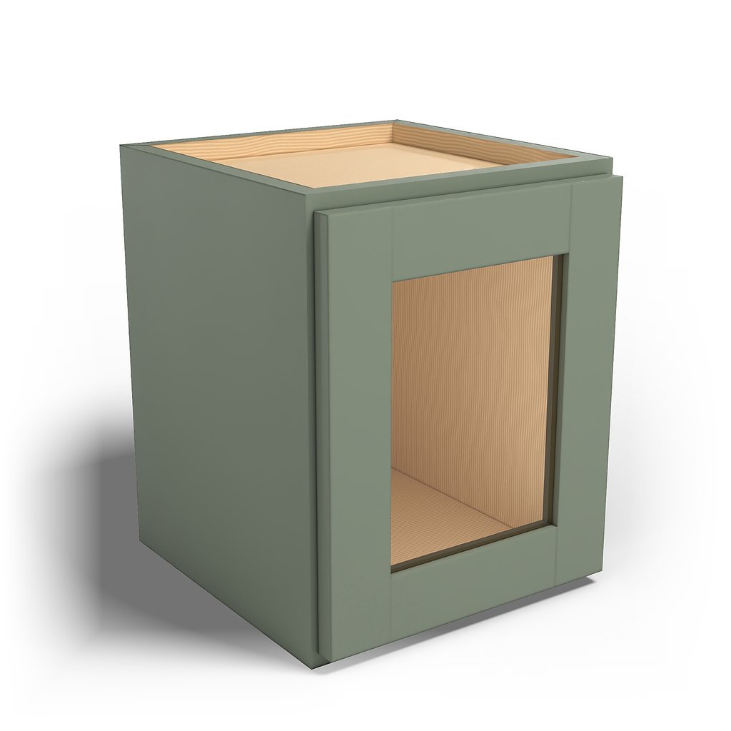 Special Order - 12" x 15" Wall Cabinet with Acrylic Mullion Door Forest Green - W1215GMD