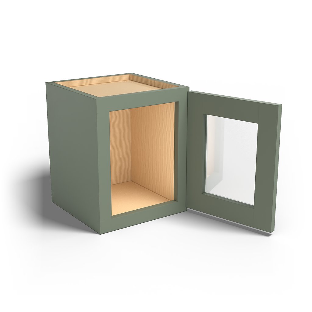 Special Order - 12" x 15" Wall Cabinet with Acrylic Mullion Door Forest Green - W1215GMD