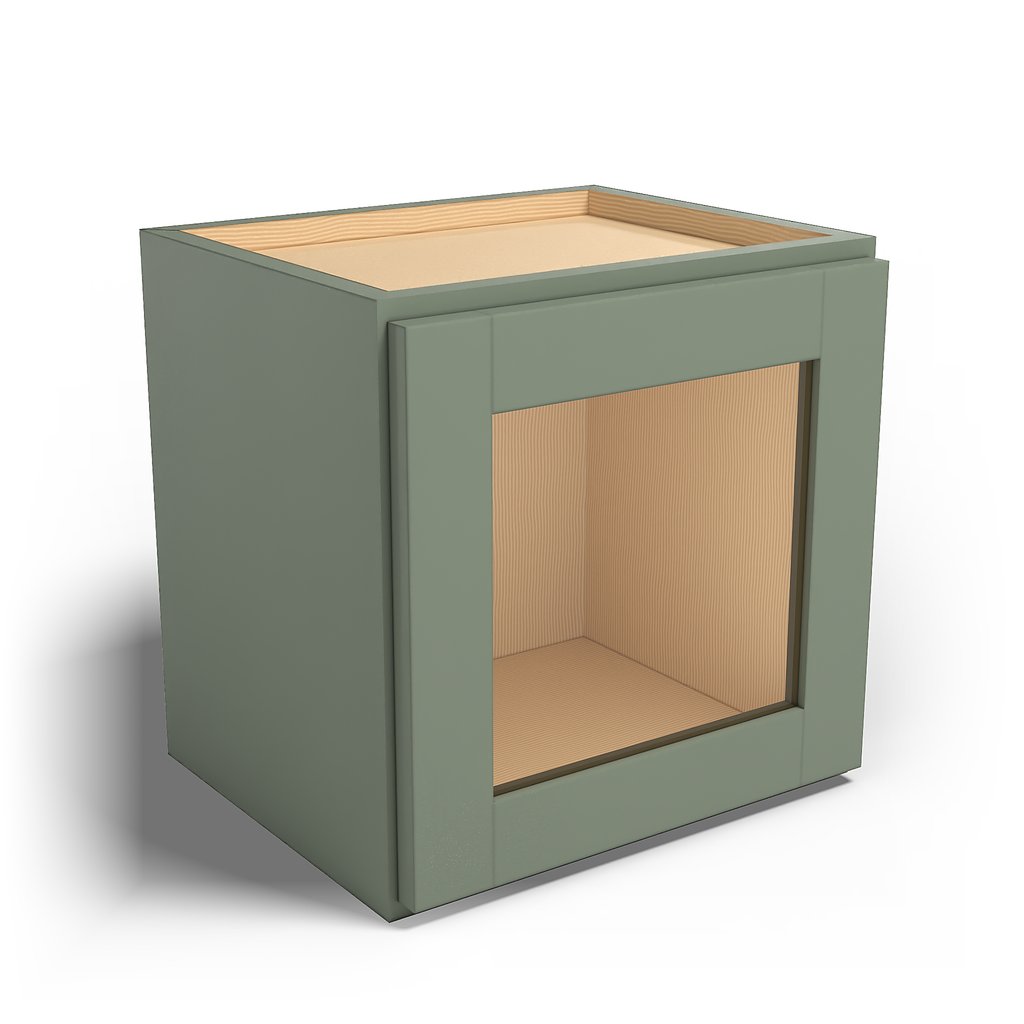 Special Order - 15" x 15" Wall Cabinet with Acrylic Mullion Door Forest Green - W1515GMD